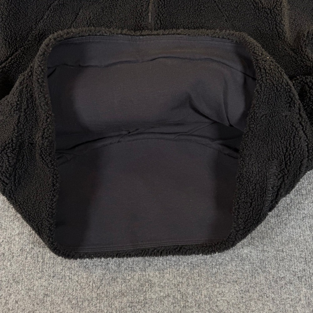 Lululemon Scuba Oversized Half-Zip Hoodie Black Fleece Cropped Womens LW3EQNS - Picture 7 of 12